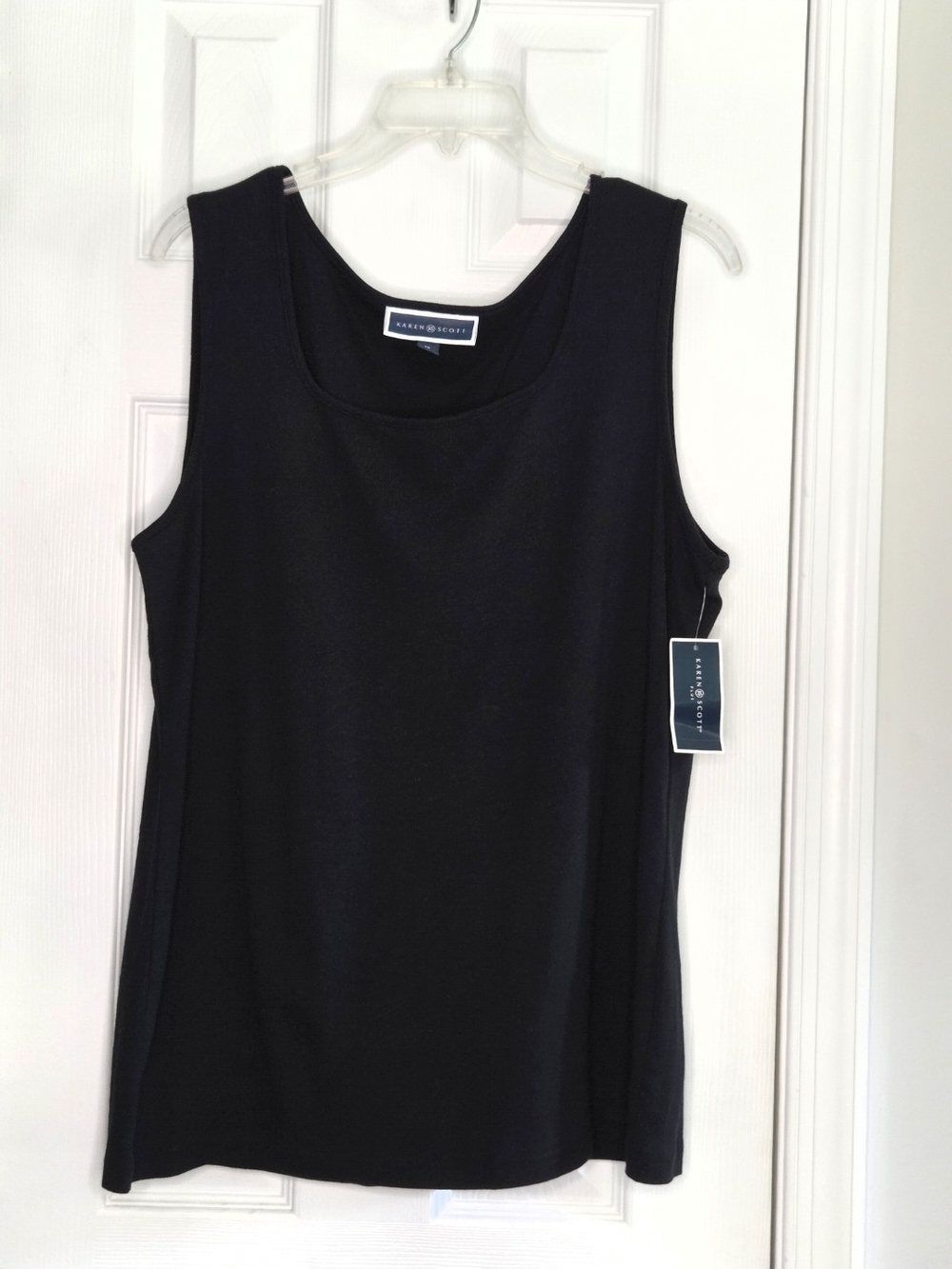 Karen Scott Classic Women's Black Tank Top - Stretch Shell